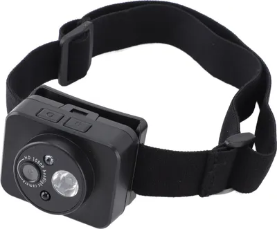 Zdjęcie produktu dla Kamera do latarki czołowej, 1080P, przenośny czujnik ruchu, rejestrator wideo latarki czołowej do wędrówek, jazdy na rowerze, przygód na świeżym powietrzu