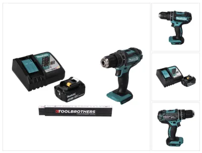 Produktbild von Toolbrothers Gliedermaßstab + DHP 482 RF1 Akku Schlagbohrschrauber 18 V 62 Nm + 1x Akku 3,0 Ah + Ladegerät