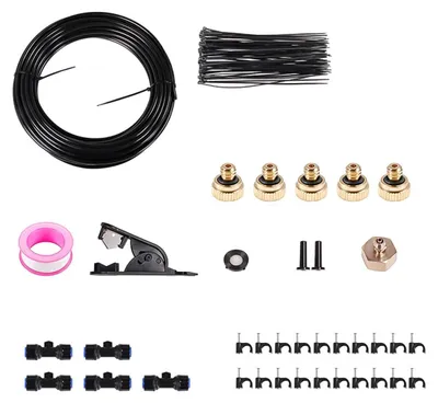 Mistkühlsystem 5 m Mistschlauchset mit Messingsprühern für Garten