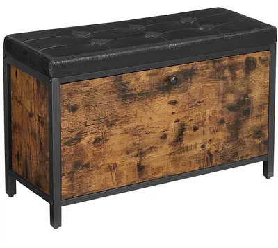 Image de Meuble de rangement pour chaussures, capacité pour 6 paires, style industriel, dimensions : 80 x 30 x 51 cm