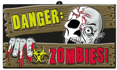 Productafbeelding van Zombie Town waarschuwingsbord 43,8 x 25 cm