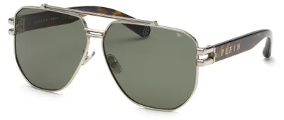 Produktbild von Philipp Plein SPP185 Palladio lucido c/parti nero semilucido 65/11/145 Herren Sonnenbrillen