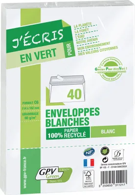Produktbild von GPV Briefumschläge "ERAPure" DIN Lang 110 x 220 mm ohne Fenster