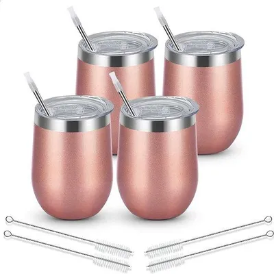 Immagine prodotto di Bicchieri di vino in acciaio inossidabile - Stile regale, color oro rosa