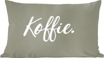 Produktbild von MuchoWow® Zierkissen Sofakissen Wohnzimmer Dekokissen 60x40 cm Sprichwörter - Kaffee - Zitate - Küche - Kopfkissen - Polster mit Foto