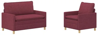 Produktbild von vidaXL Sofa Set 2 stk. Weinrot Stoff