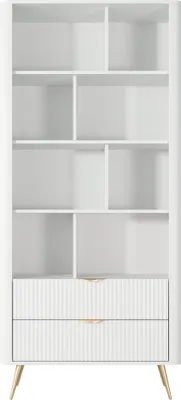 Produktbild von Masseno Buchregal LANTANA für Wohnzimmer Büro oder Lesezimmer 88,2x38x193,8 cm, Weiß