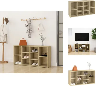 Obrázek produktu pro vidaXL Lavice na boty Sonoma dub 103x30x54,5 cm materiál na bázi dřeva - Botníky a skříně