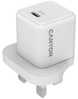 Zdjęcie produktu dla Canyon Ładowarka Sieciowa Cu20C Gan 20W 1Xpd Uk Biała