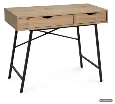 Produktbild von Schreibtisch RAX Artisan Eiche 100 cm 2 Schubladen schwarze Beine Industrial-Stil 100x48x80,5 cm