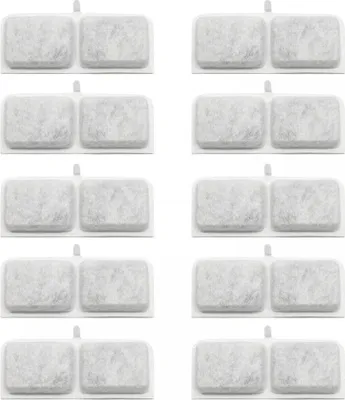 Produktbild von 10 Stück Katzenbrunnenfilter - Ersatzfilter Aktivkohlefilter - 3 Filtersysteme für Hunde Katzen Blumenbrunnen