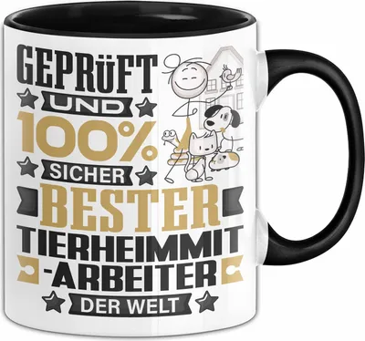 Produktbild von Tierheimmitarbeiter Geschenk Lustiger Spruch für Tierheimmitarbeiter Geschenkidee Bester Tierheimmitarbeiter Der Welt (Schwarz)
