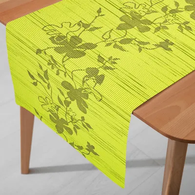 Produktbild von DecoHomeTextil Tischläufer Miami Tablerunner Grün , wind- und wetterfest, UV-beständig, verrottungsfest 40 cm x 2000 cm