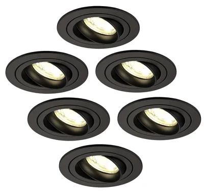 Image de Ledvion lot de 6 spot encastrable LED rond noir 3W blanc neutre