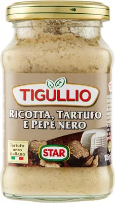 Produktbild von 12x Star Tigullio GranPesto Ricotta Tartufo Pepe Nero Trüffel und schwarzer Pfeffer 190g Sauce Soße