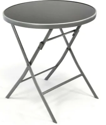 Produktbild von VCM Klapptisch | Glastisch | Stehtisch braun | klappbar Bistrotisch | Bartisch | Terrassentisch | Ø 70cm