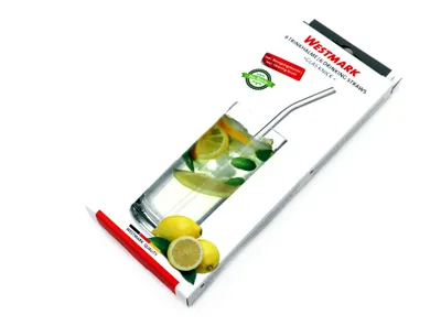 Obrázok produktu pre Westmark 6 x ohýbané sklenené slamky na pitie + čistiaca kefka