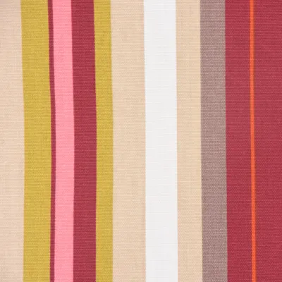 Produktbild von Dekostoff Meterware Baumwollstoff Längsstreifen rot rosa braun grün