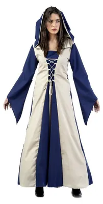 Mittelalter-Kostüm Agnes, Baumwolle, L, Blau