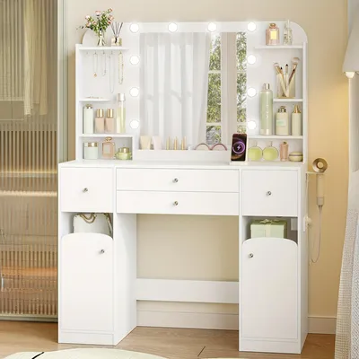 Produktbild von Schminktisch - Schmuckschrank - Frisiertisch - Kosmetiktisch - Weiß