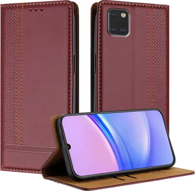 Obrázek produktu pro Pouzdro pro Samsung Galaxy Note 10 Lite kožené flipové pouzdro s funkcí stojánku Tmavě červená