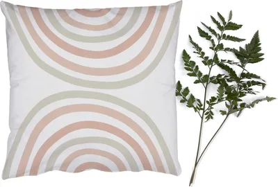 Produktbild von MuchoWow® Zierkissen Sofakissen Wohnzimmer Dekokissen 40x40 cm Regenbogen - Design - Pastell - Foto Kissen - Schlafzimmer Dekoration