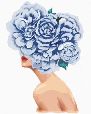 Produktbild von Zuty - Malen nach Zahlen - FRAU MIT BLAUEN BLUMEN AUF DEM KOPF, 40x50 cm, mit Keilrahmen (bereits gespannt)