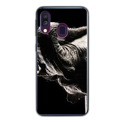 Produktbild von MuchoWow® Handyhülle Schutzhülle Hülle für Samsung Galaxy A40 Elefant - Schwarz - Tiere - Porträt Silikon Softcase Handy Hülle - Handy-Tasche