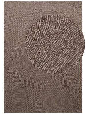 Produktbild von Hanse Home Wollteppich Calmio,Handgemacht, Skandi, Bogen-Design, Wolle, Taupe - 80x150 cm
