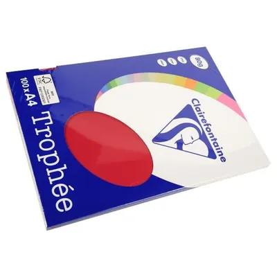 Immagine prodotto di Clairefontaine 4112C Clairefontaine Kopierpapier Trophée kirschrot DIN A4 80 g/qm 100 Blatt