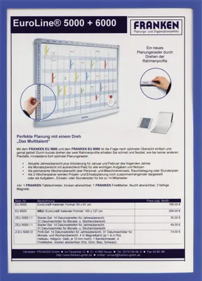 Produktbild von Franken Dokumentenhalter ITSA5S/5 03 A5 0,32mm sk blau 5St.