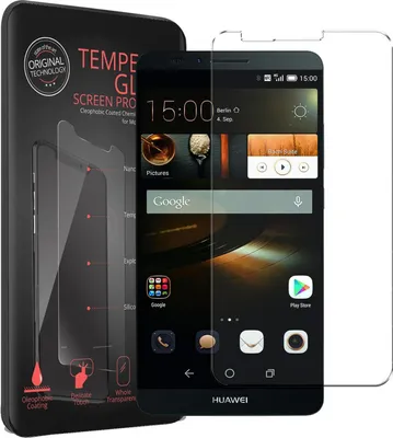 Produktbild von 2x Conie Glasfolie für Huawei Mate 7 Displayschutz Folie Panzer Glas Premium Schutzfolie Set Blasenfrei