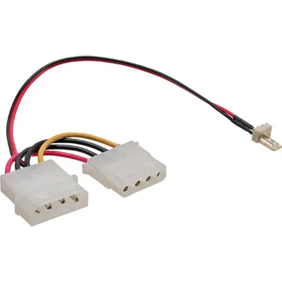 Produktbild von InLine® Lüfter Adapterkabel, 3pol Lüfter an 4pol Netzteil 12V, 0,15m