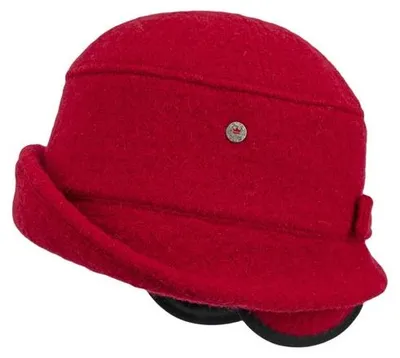 Balke Damen Woll-Stoffhut mit Ohrenklappen & Teddy-Innenfutter in rot