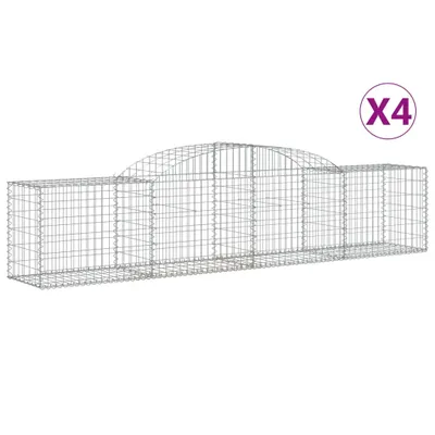 Immagine prodotto di vidaXL Gabbioni ad arco alto 4 pezzi 300x50x60/80 cm Ferro zincato