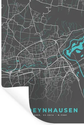 Produktbild von MuchoWow® Wandtattoo Wandsticker Wandaufkleber Deutschland - Blau - Bad Oeynhausen - Stadtplan - Karte 20x30 cm Selbstklebend und Repositionierbar - Sticker - Dekorfolie