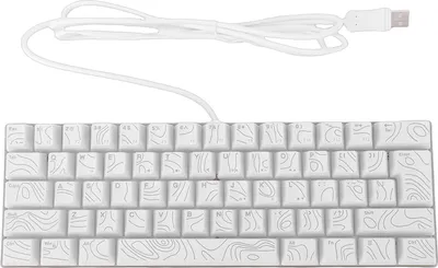 Zdjęcie produktu dla 61-klawiszowa klawiatura gamingowa RGB, 60% mechaniczna, podświetlenie, ergonomiczna konstrukcja, przewodowa, biała