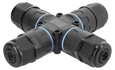 Image de Connecteur de câble en X, 3 pôles, IP68, pour câbles de 5 à 12 mm, serrage