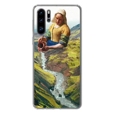 Produktbild von MuchoWow® Handyhülle Schutzhülle Hülle für Huawei P30 Pro Milchmädchen - Natur - Vermeer Silikon Softcase Handy Hülle - Schutzdeckel