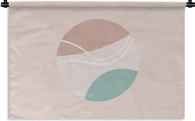 Produktbild von MuchoWow® Wandteppich Wandbehang Sommer - Tennisball - Rosa - Blau 120x80 cm Tapisserie Dekoration Wandtuch - Wanddekorationen - Wandtücher