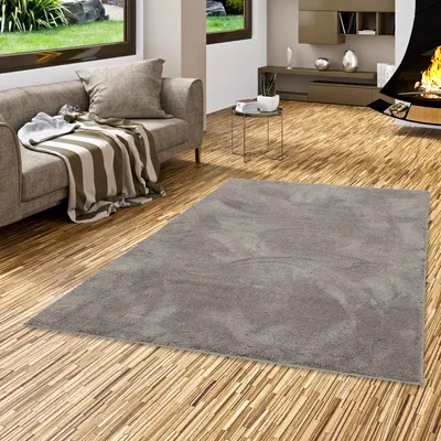 Produktbild von Luxus Super Soft Hochflor Langflor Teppich Silky Grau, Größe:140x200 cm