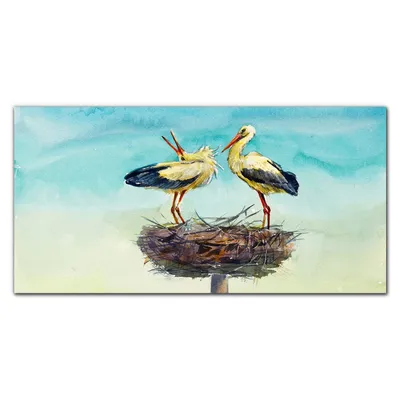 Produktbild von Coloray Bild aus Leinwand 140x70 Leinwand Dekoration - Tiere Vögel Schwäne