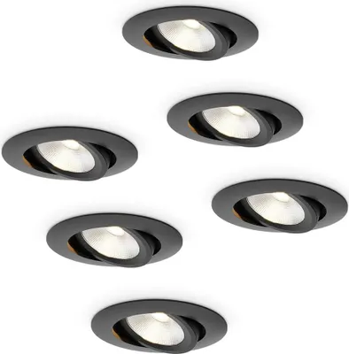 Produktbild von hoftronic LED Einbaustrahler 5W 450lm 2700K Schwarz dimmbar IP65