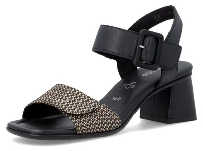 Immagine prodotto di Sandalo da donna Remonte in pelle con tacco largo e chiusura in velcro D1K51, taglia: 38 EU, colore: nero