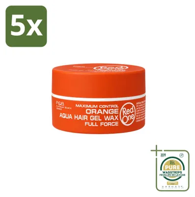 Productafbeelding van 5 x Red One Aqua Orange haarwax - Sterke hold en glans - 150 ml - Voordeelverpakking - 5 stuks