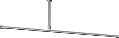 Image de Tringle à rideau de douche en aluminium 4 m extra longue argent 250-400 cm avec support plafond
