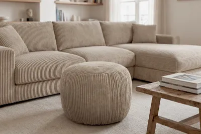 Produktbild von Boho M Sitzpouf Braun – Moderner Hocker, Leichte Konstruktion & Stilvolles Design