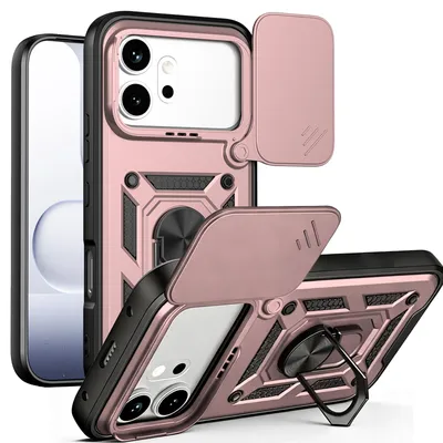 Produktbild von Outdoor Hülle für Honor 600 / Pro Handyhülle mit Kameraschutz Ringhalter Rosegold