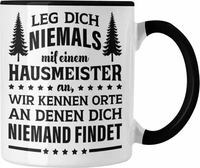 Produktbild von Trendation - Hausmeister Tasse Lustige Sprüche Geschenke Lustig Spruch Haustechniker (Schwarz)