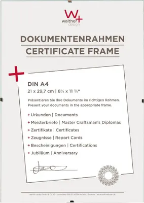 Immagine prodotto di Walther cornice a clip DIN A4 - vetro trasparente 21x29,7 cm